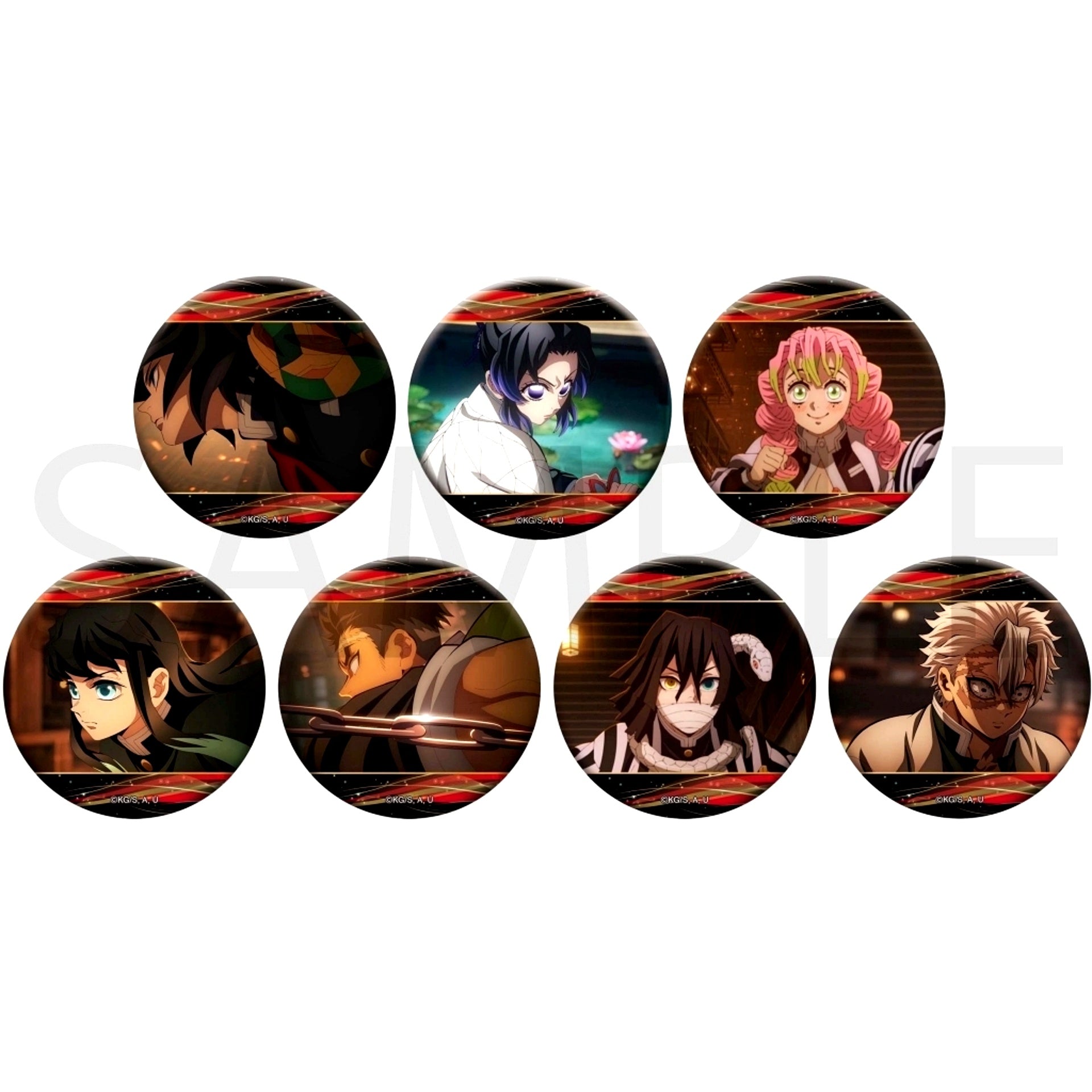Set of 7 Demon Slayer: Kimetsu no Yaiba Character Badge Collection B [USED]