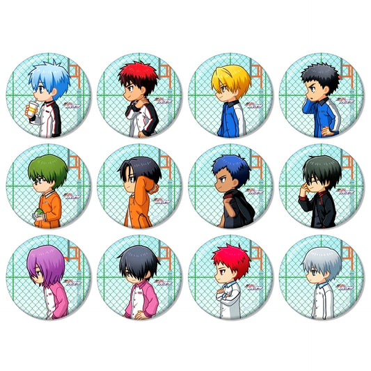 Set of 12 Kurokos Basketball Trading Chibitoko Button [USED]