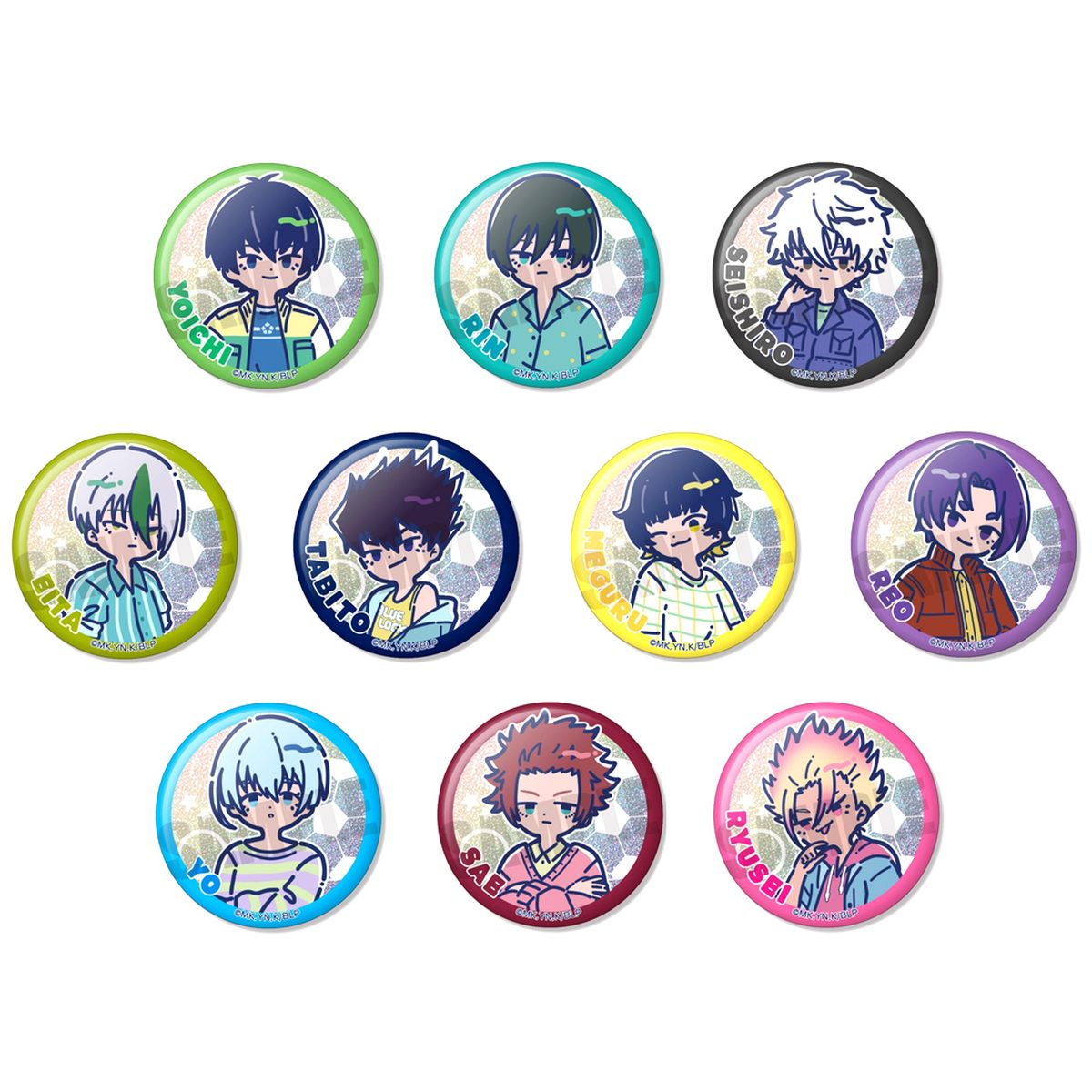 Set of 10 Blue Lock Retopop 6th Wave Sparkle Button [USED]