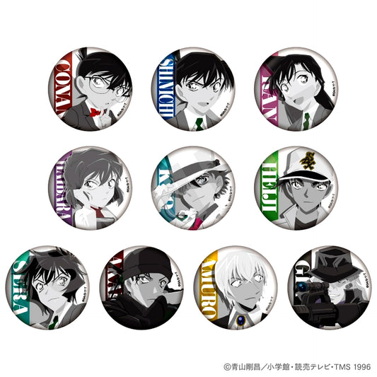 Set of 10 Detective Conan Paintract Series Trading Twinkle Button Monochrome Ver. [USED]