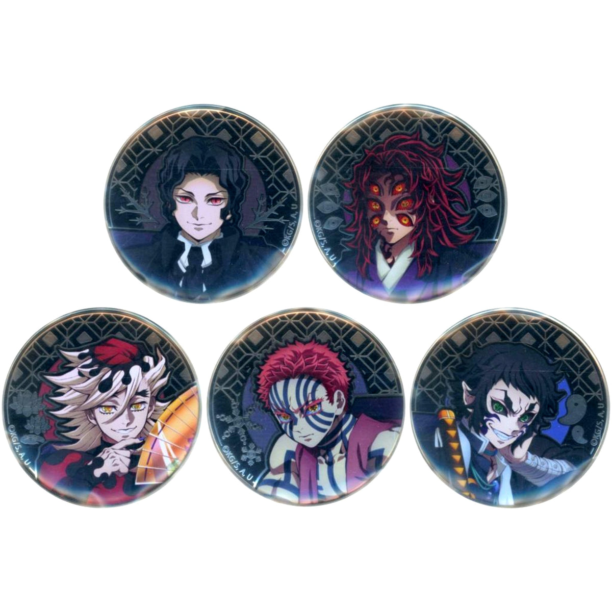 Set of 5 Demon Slayer Random Relief Metal Button Animate Girls Festival 2025 Goods [USED]