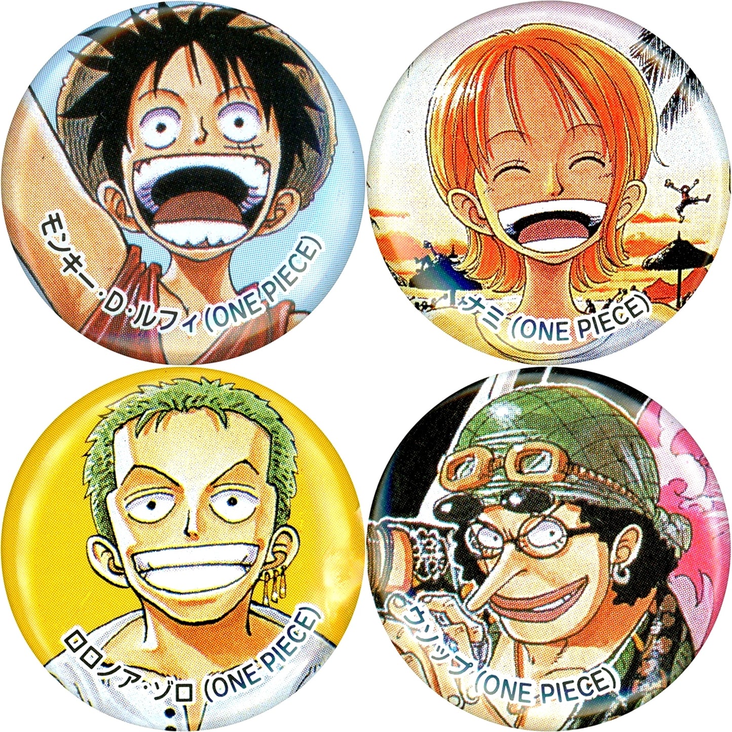 Luffy & Zoro & Usopp & Nami One Piece Button Set of 4 Comics Vol. 10 TV Anime Commemoration Magical Scratch Prize [USED]