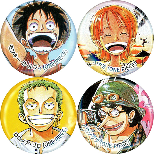 Luffy & Zoro & Usopp & Nami One Piece Button Set of 4 Comics Vol. 10 TV Anime Commemoration Magical Scratch Prize [USED]