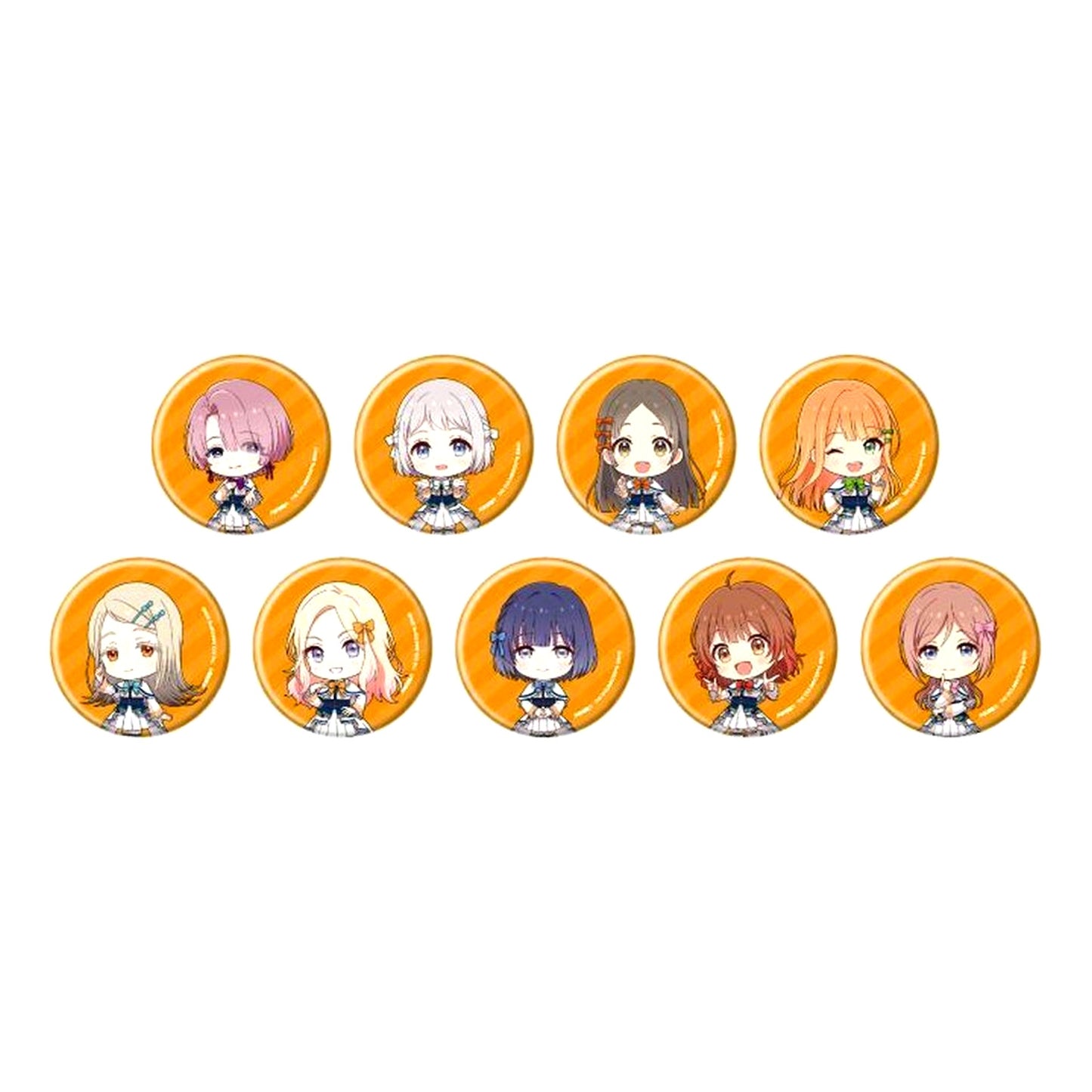 Set of 9 TRAVEL MEDLEY with THE IDOLMASTER Series JR Central x Idolmaster Series Button Mini Character Box 2 Gakuen Idolmaster [USED]