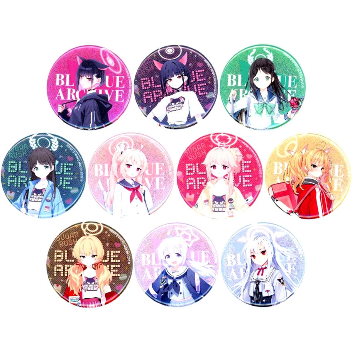 Set of 10 Blue Archive Autumn Fair 2025 in animate Character Button Collection Vol.7 [USED]