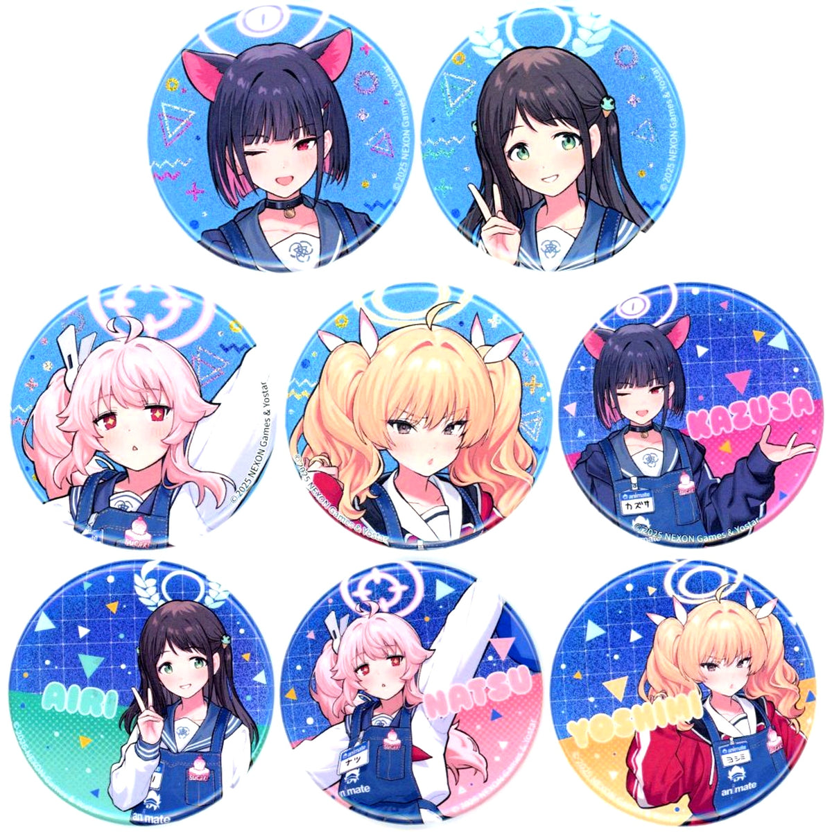 Set of 8 Blue Archive Autumn Fair 2025 in animate Character Button Collection After-School Sweets Club [USED]