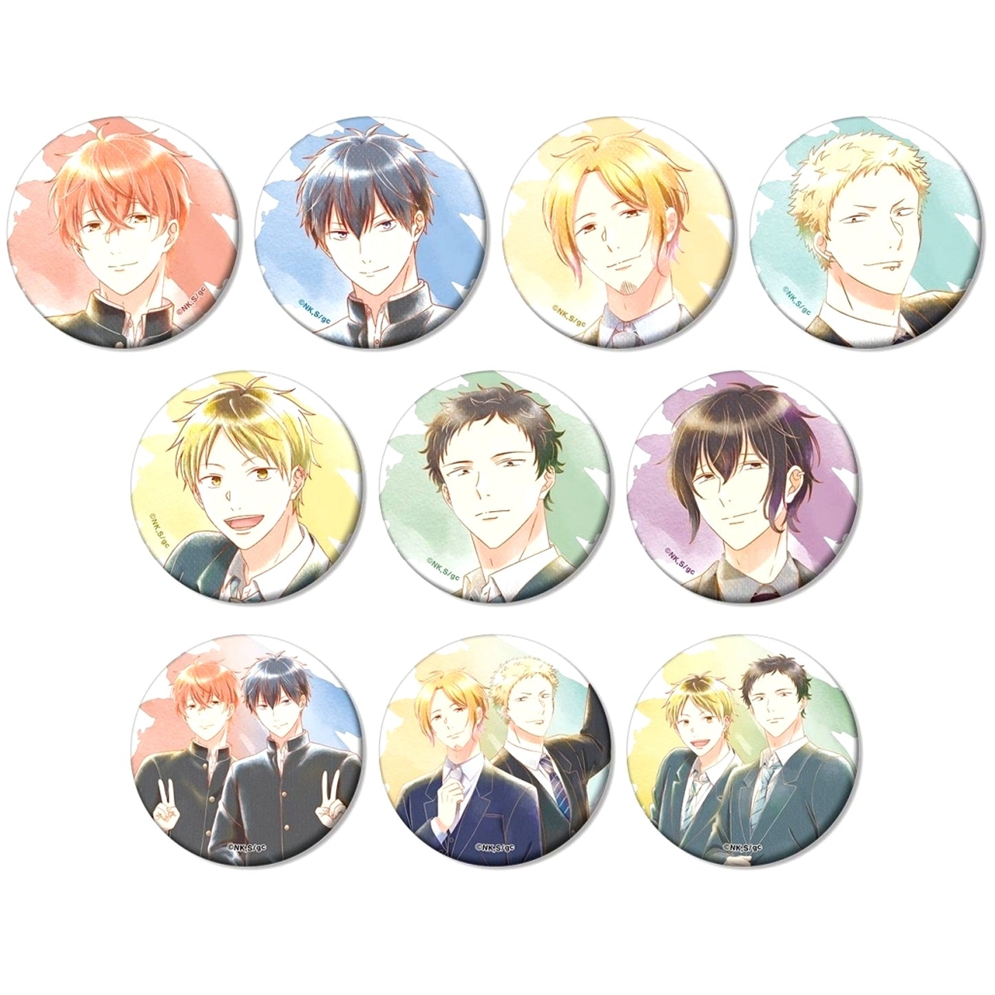 Set of 10 Given The Movie To the Sea Trading Ani-Art aqua label Vol 3 Matte Button [USED]