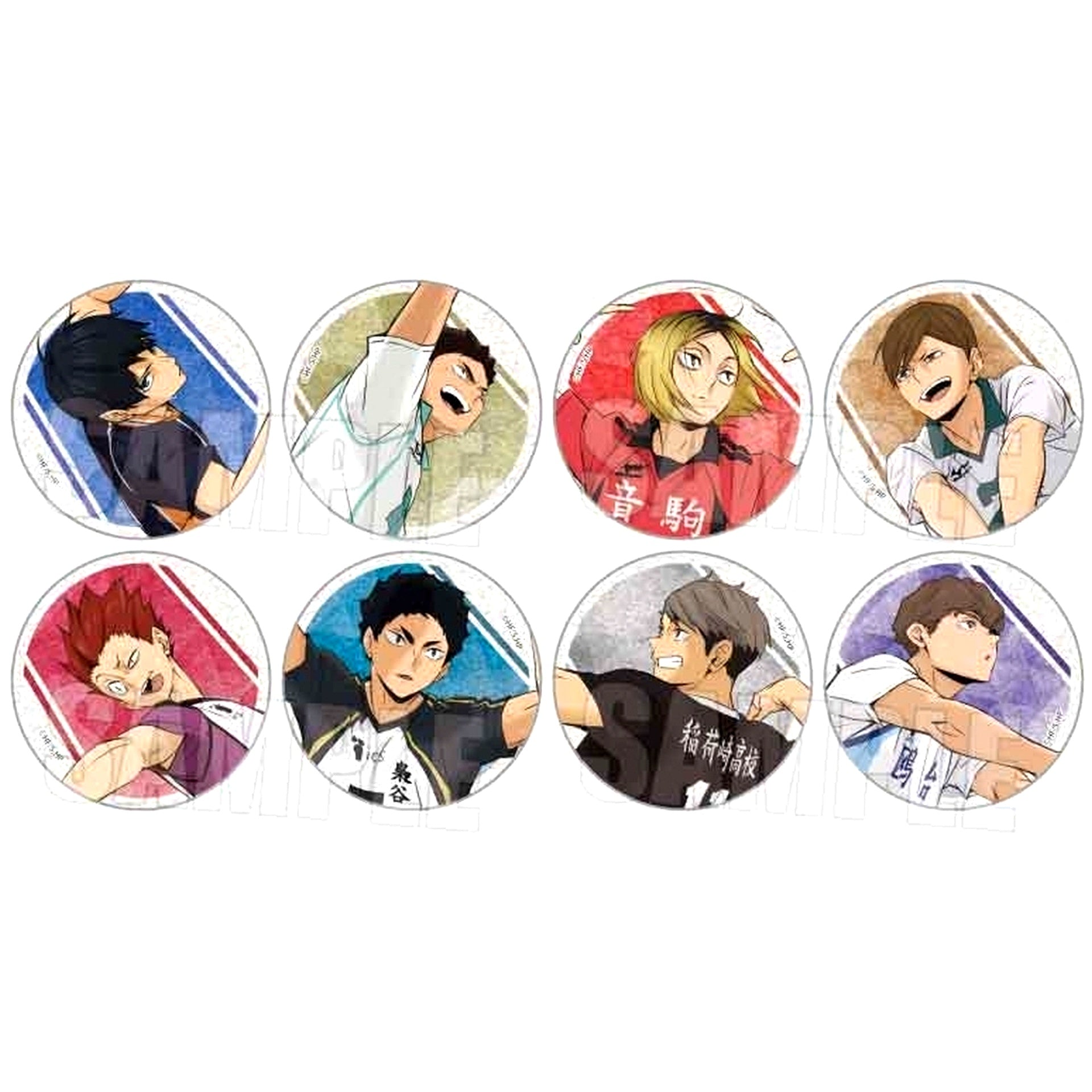 Set of 8 Haikyu Trading Glitter Button Part 2 [USED]