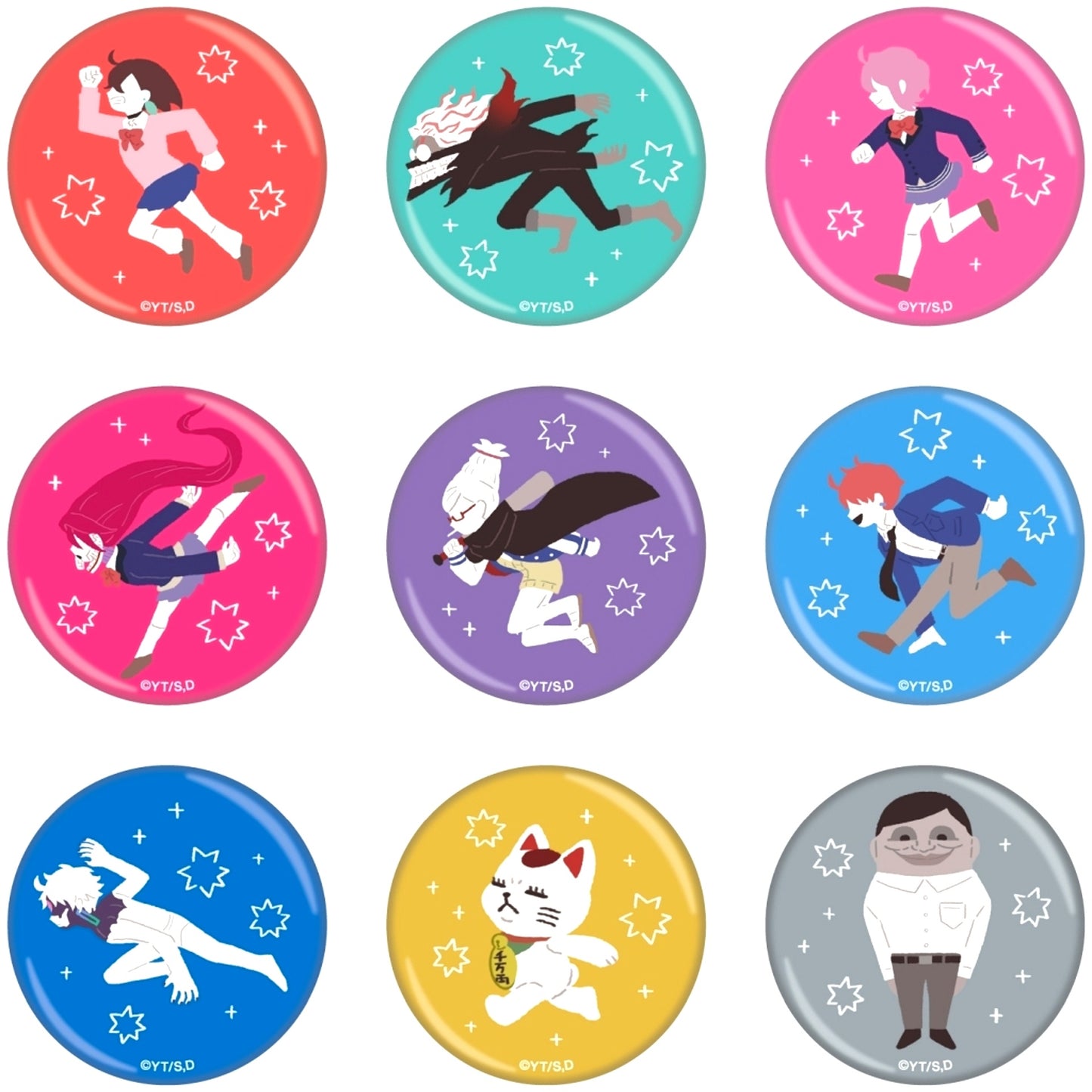 Set of 9 Dandadan Character Button Collection Yuru Palette [USED]