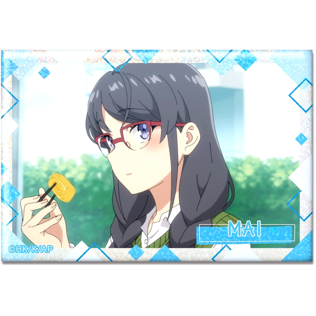 Mai Sakurajima Design 02 B Hologram Button Rascal Does Not Dream of Santa Claus [USED]