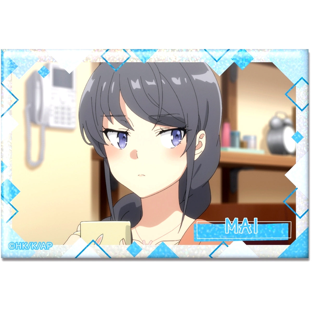 Mai Sakurajima Design 03 C Hologram Button Rascal Does Not Dream of Santa Claus [USED]