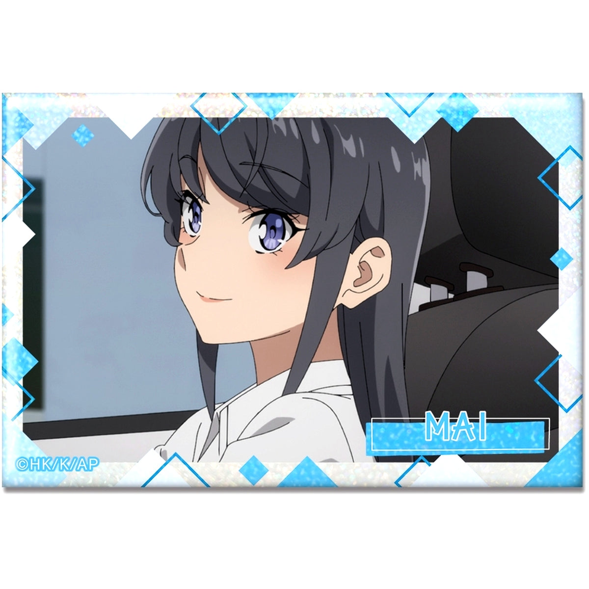 Mai Sakurajima Design 06 F Hologram Button Rascal Does Not Dream of Santa Claus [USED]