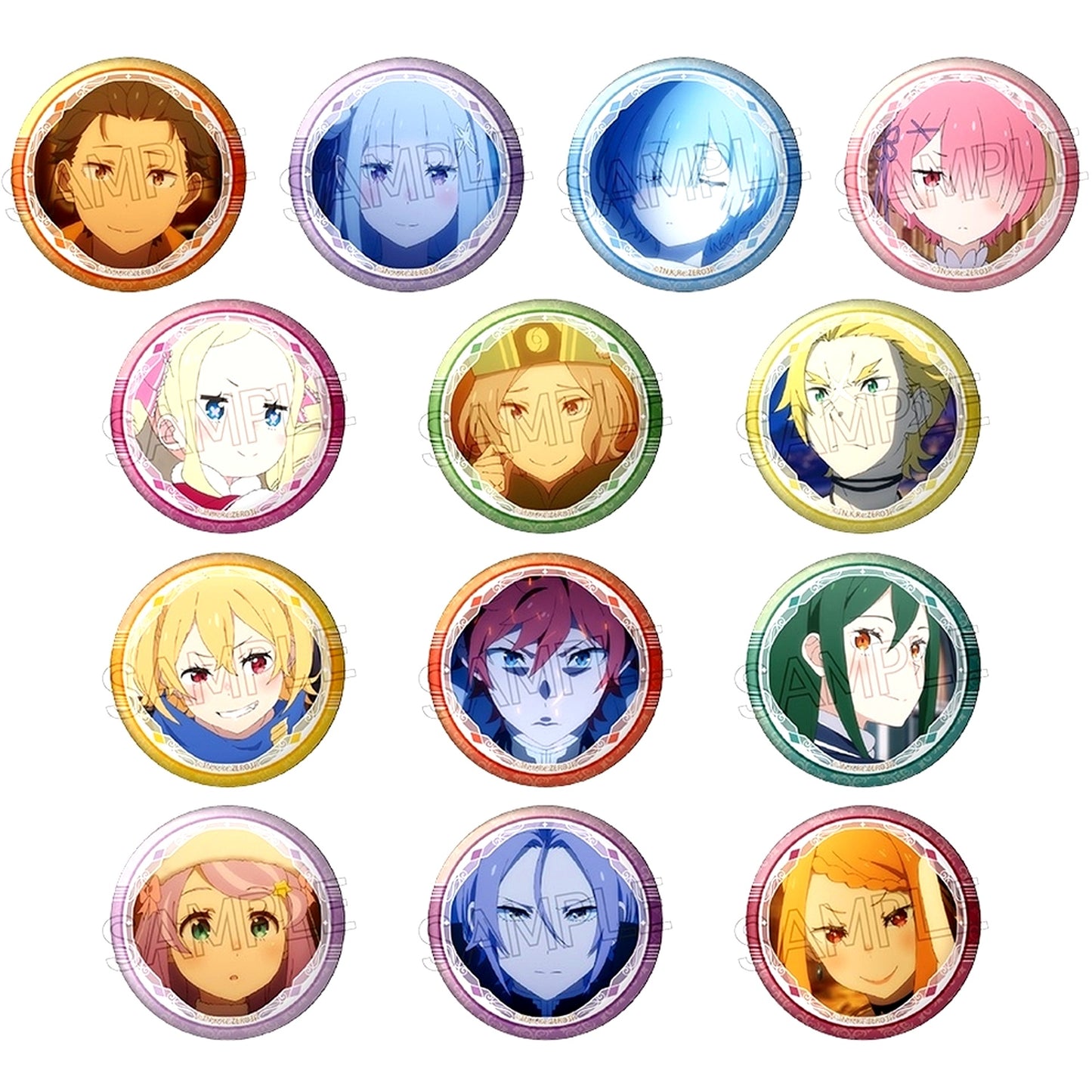 Set of 13 Re:ZERO Starting Life in Another World Hyakumenso Button [USED]