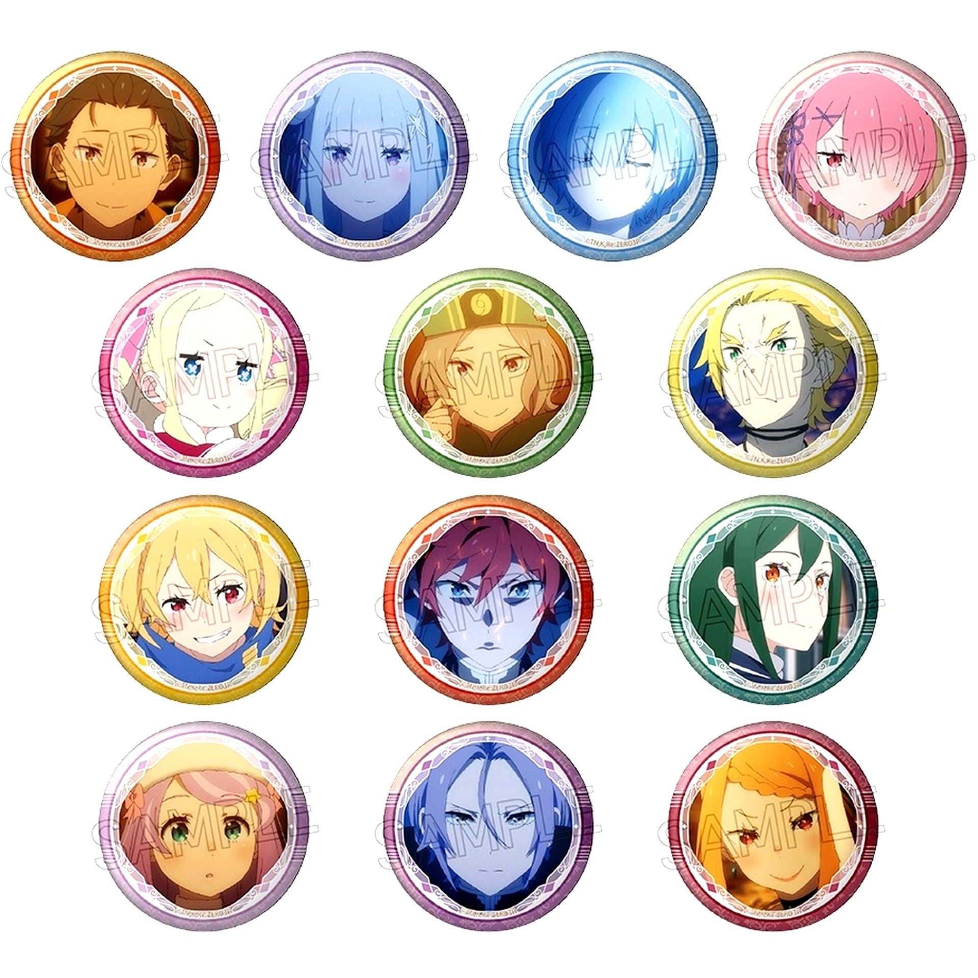 Set of 13 Re:ZERO Starting Life in Another World Hyakumenso Button [USED]