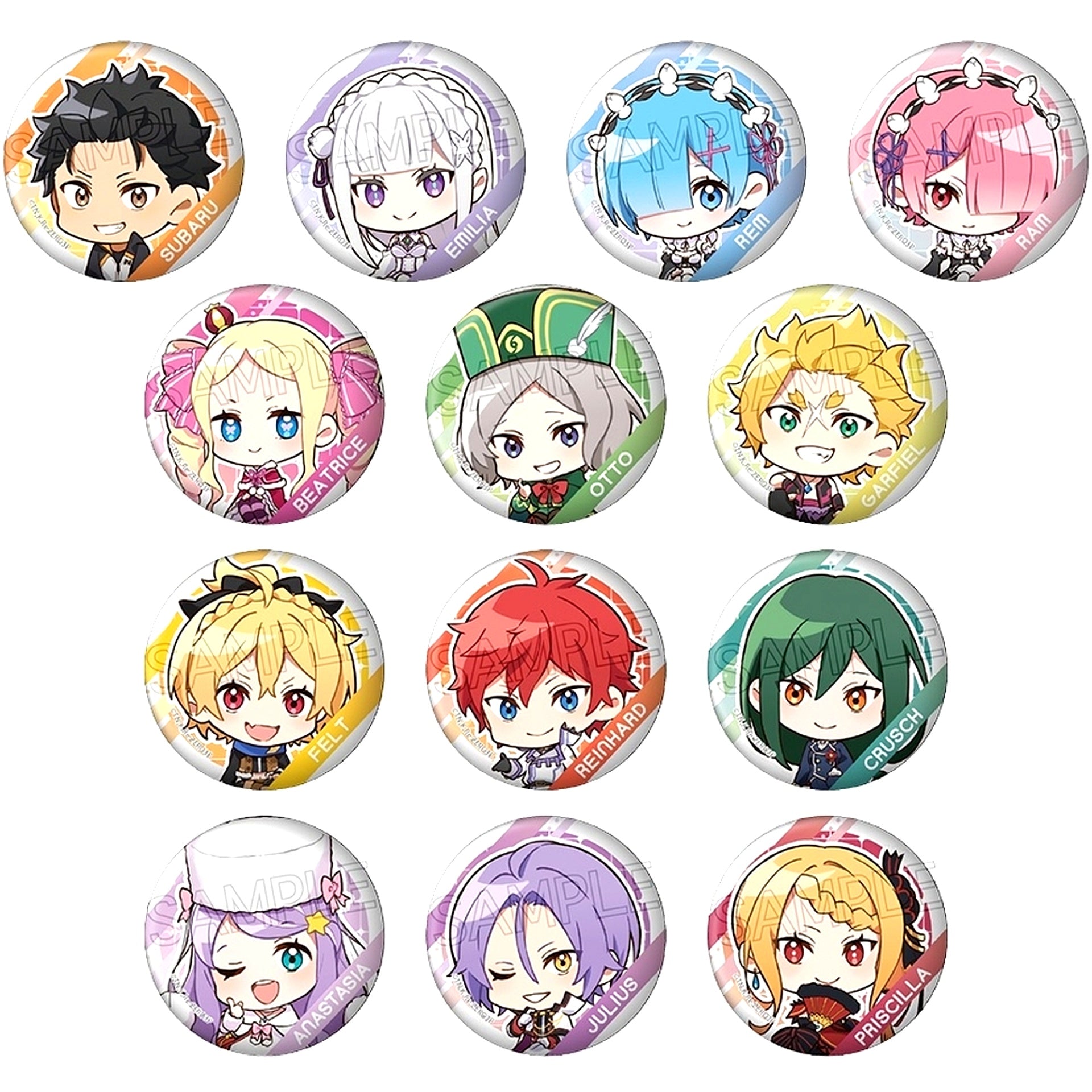 Set of 13 Re:ZERO Starting Life in Another World Tojicolle Button Vol.3 [USED]