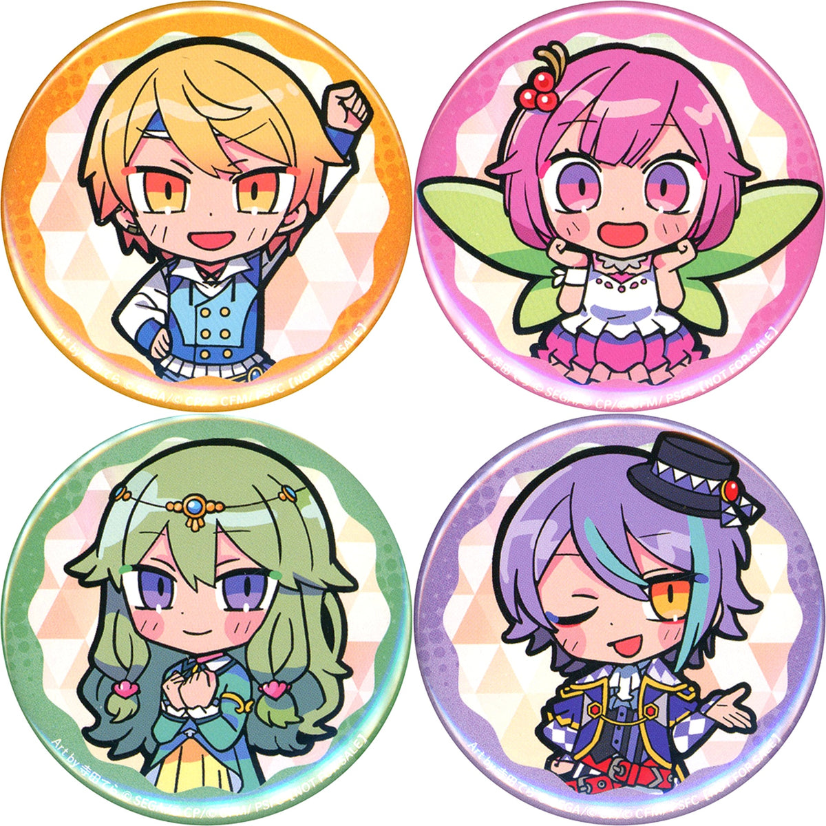 Wonderlands x Showtime Mini Character Illustration Button Set of 4 Blu-ray DVD Project Sekai the Movie Kowareta Sekai to Utaenai Miku Animate Bonus [USED]