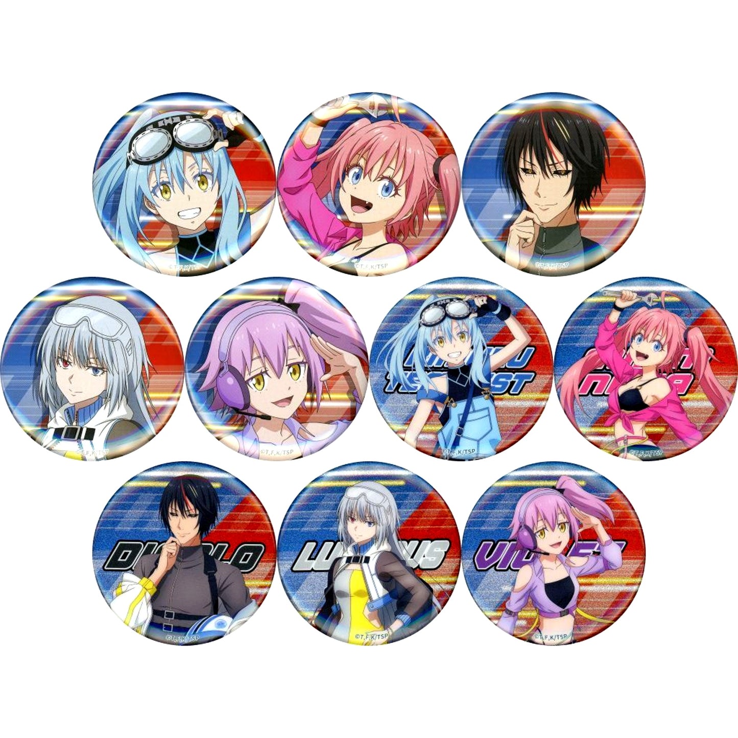 Set of 10 Racing Costume Ver. Button Collection That Time I Got Reincarnated as a Slime x Don Quijote [USED]