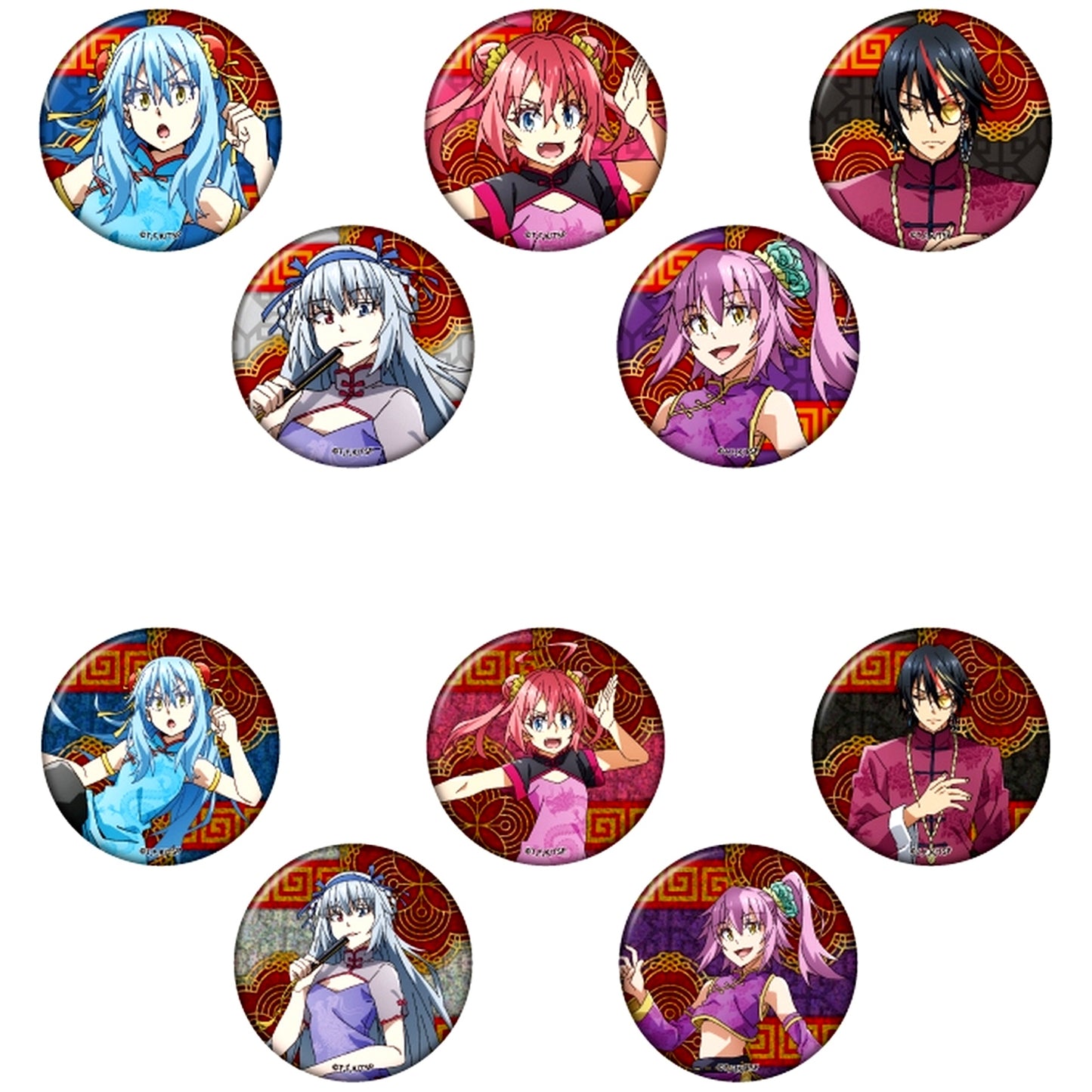 Set of 10 China Ver. Trading Button That Time I Got Reincarnated as a Slime [USED]