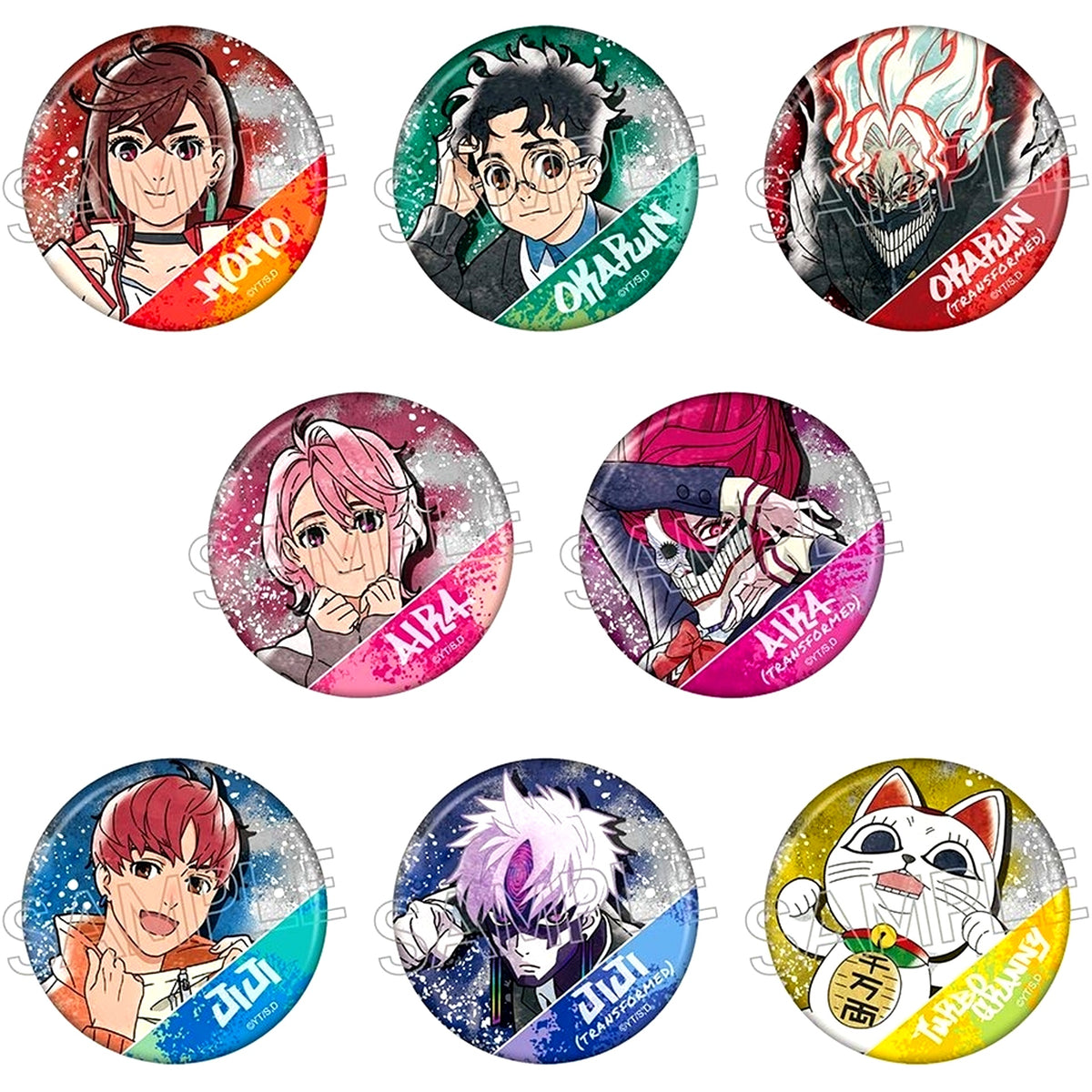 Set of 8 Dandadan TV Anime Spray Art Series Button [USED]