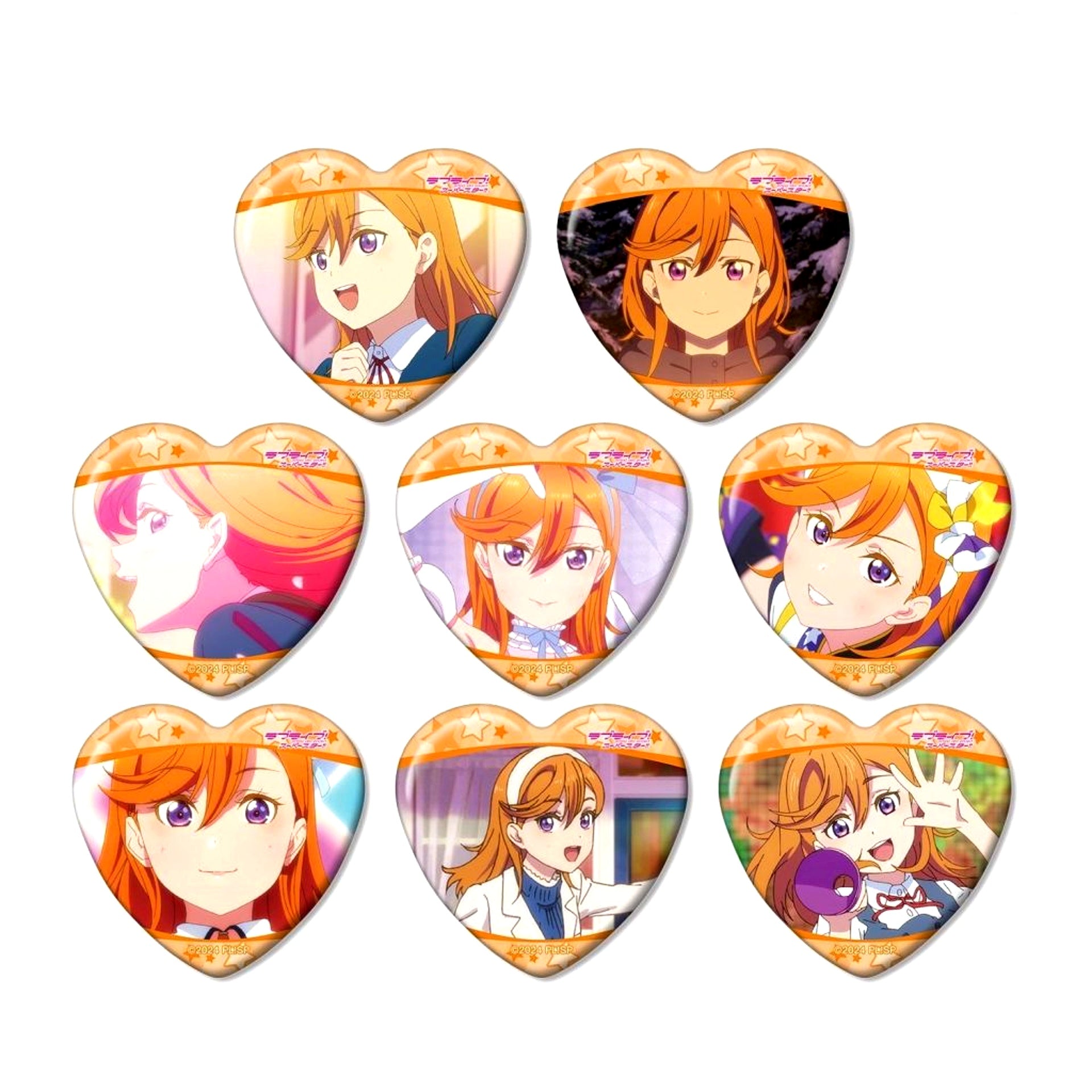 Set of 8 Kanon Shibuya Only Trading Scene Shot Heart Button Love Live! Superstar!! [USED]