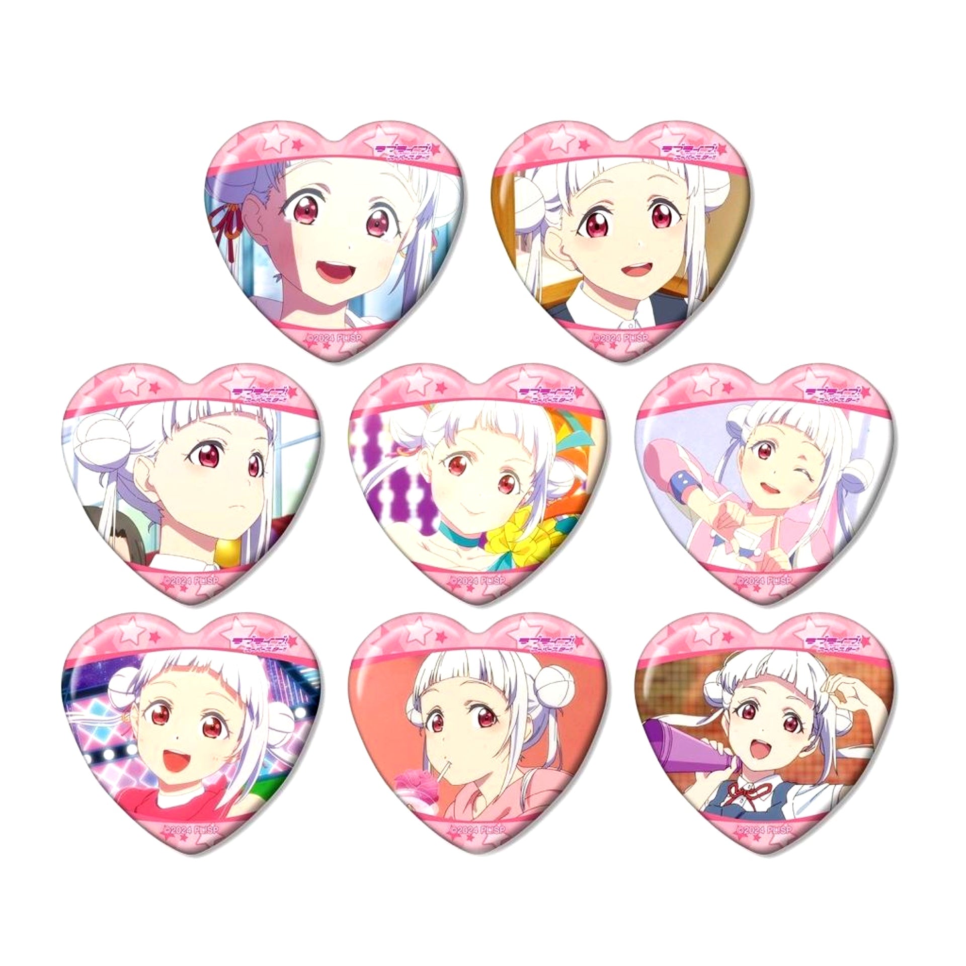 Set of 8 Chisato Arashi Only Trading Scene Shot Heart Button Love Live! Superstar!! [USED]