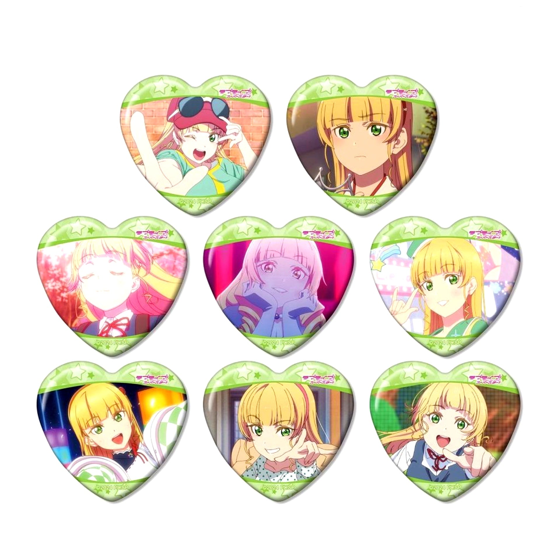 Set of 8 Sumire Heanna Only Trading Scene Shot Heart Button Love Live! Superstar!! [USED]