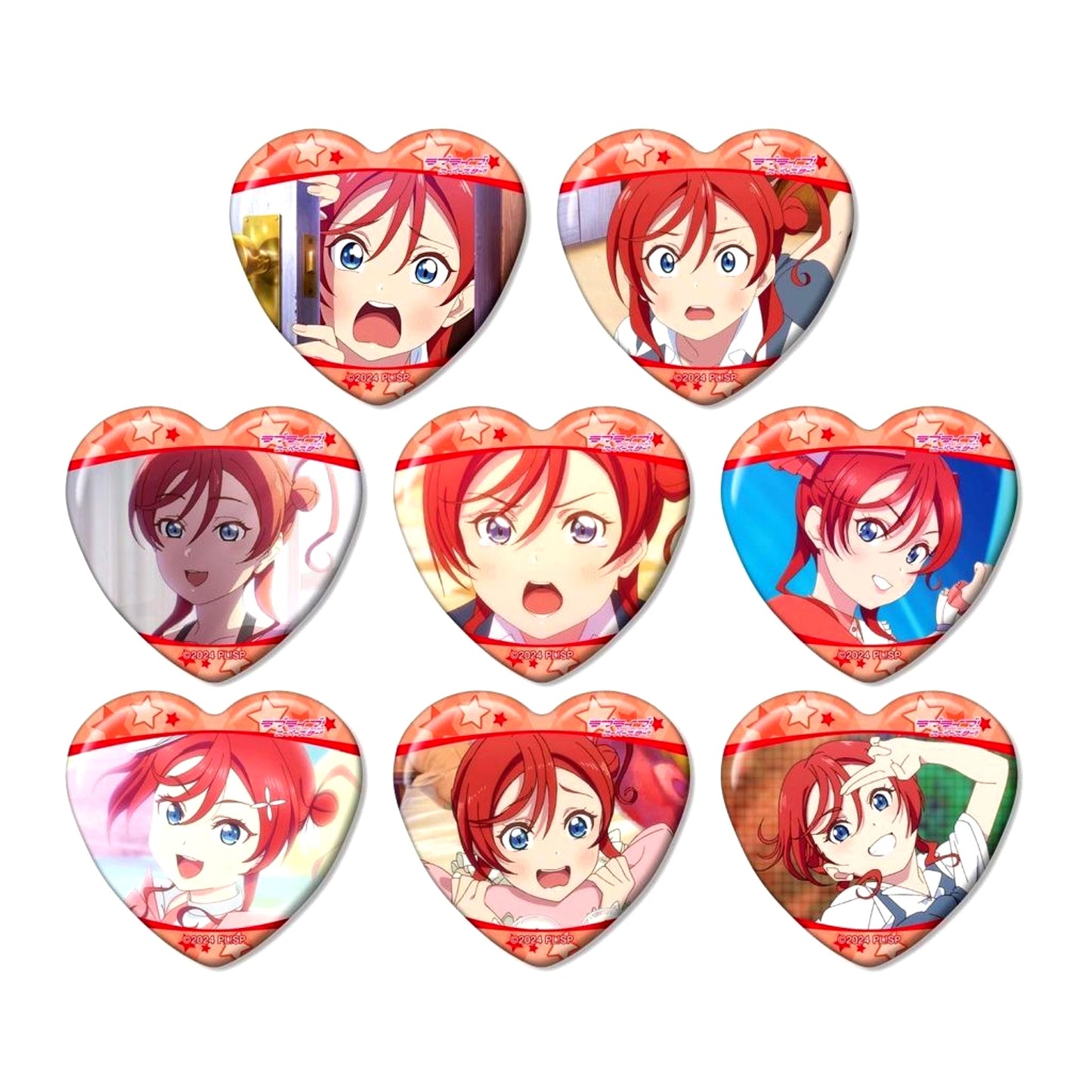 Set of 8 Mei Yoneme Love Live! Superstar!! Trading Only Scene Shot Heart Button [USED]
