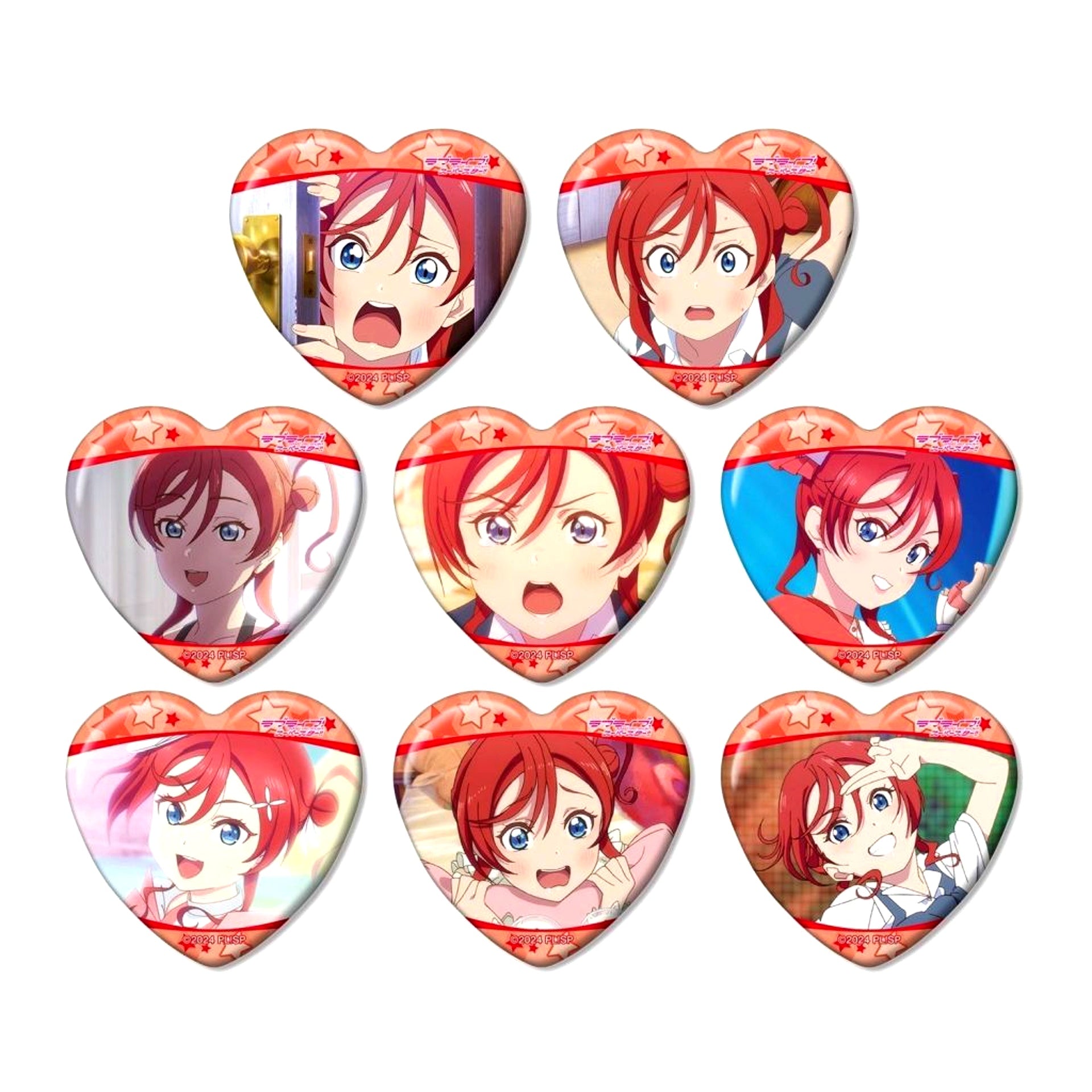 Set of 8 Mei Yoneme Love Live! Superstar!! Trading Only Scene Shot Heart Button [USED]