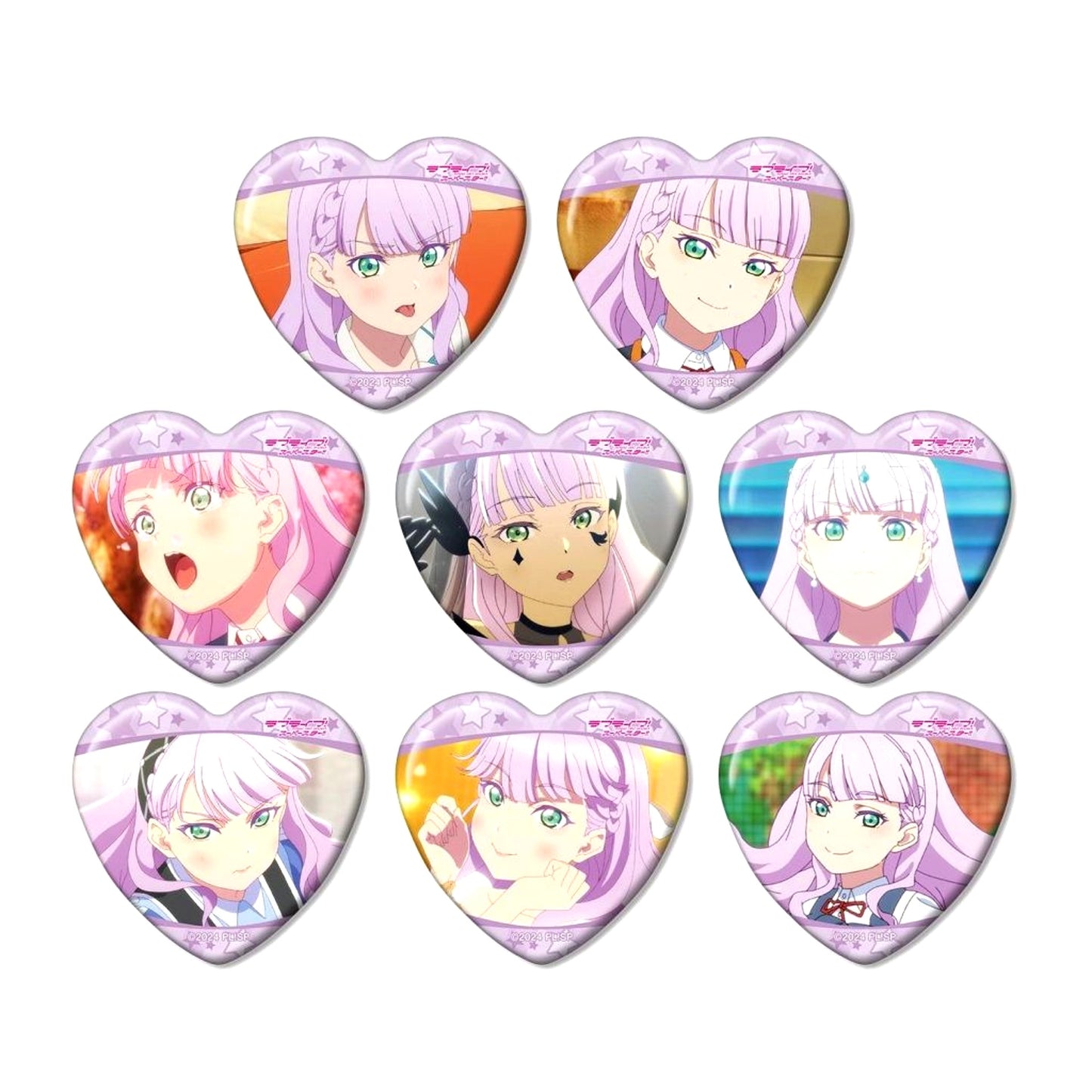 Set of 8 Wien Margarete Love Live! Superstar!! Trading Only Scene Shot Heart Button [USED]