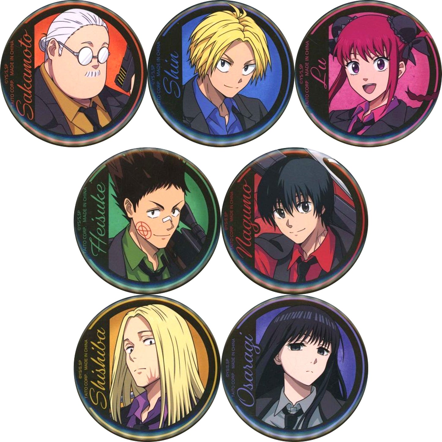 Set of 7 Illustration Button Sakamoto Days GiGO Ltd [USED]