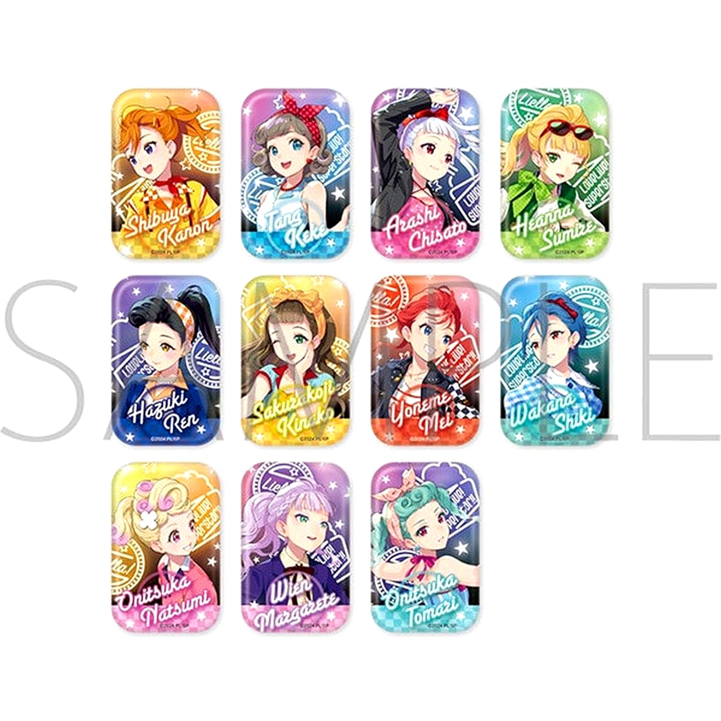 Set of 11 Love Live! Superstar!! Rock n Liella! Fair Square Character Badge Collection [USED]