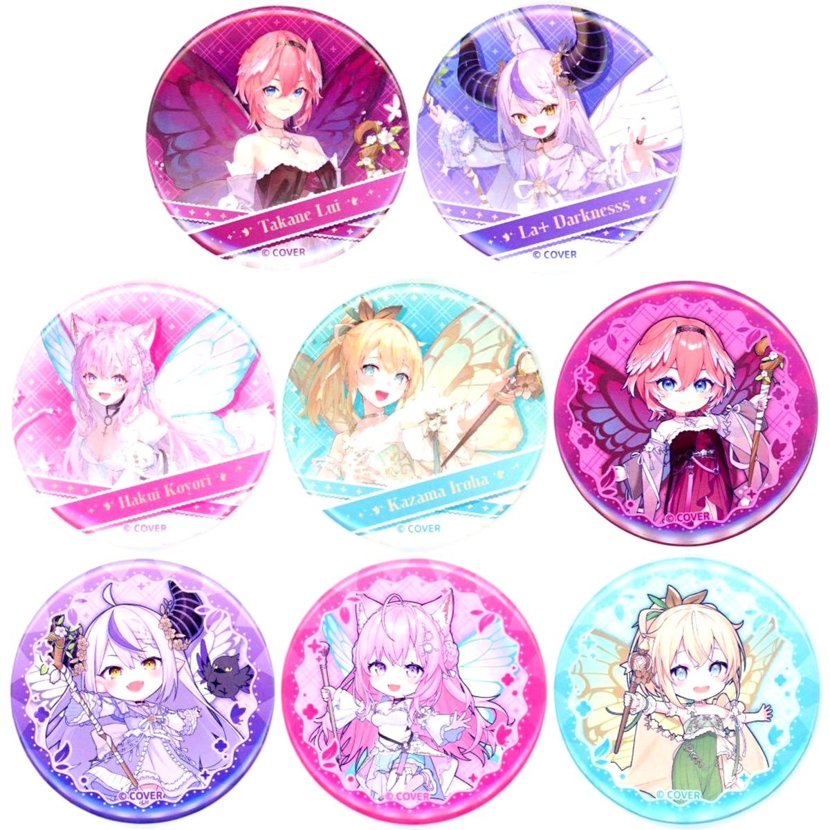 Set of 8 Trading Button Virtual YouTuber Holo Live Secret Society holoX tower invasion holoX Iro ni Someagero! [USED]