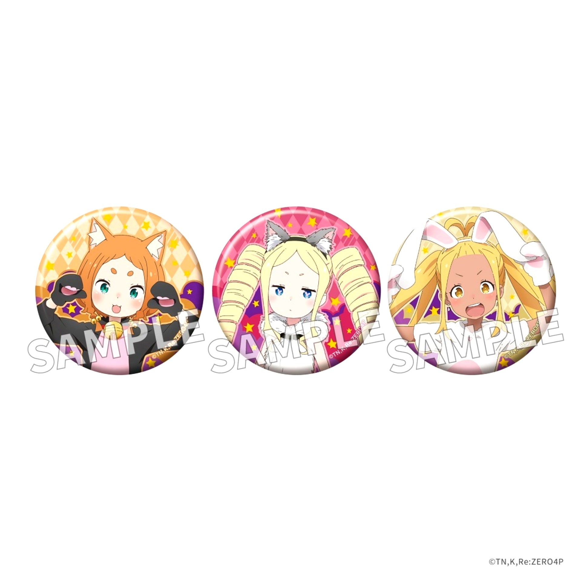 All Characters Halloween Animal Cos Ver. Kira Kira Button Set Re:ZERO Starting Life in Another World [USED]