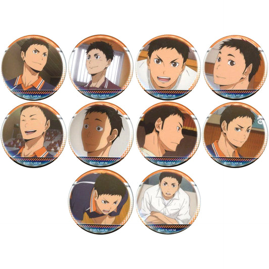 Set of 10 Daichi Sawamura Haikyu!! Full of Scene Shot Trading Button [USED]