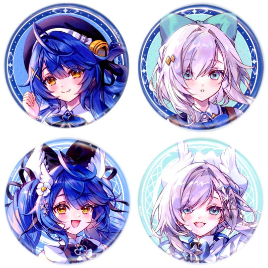 Set of 4 Virtual YouTuber Nijisanji NIJIMAGIA Silky Wing Random Button [USED]