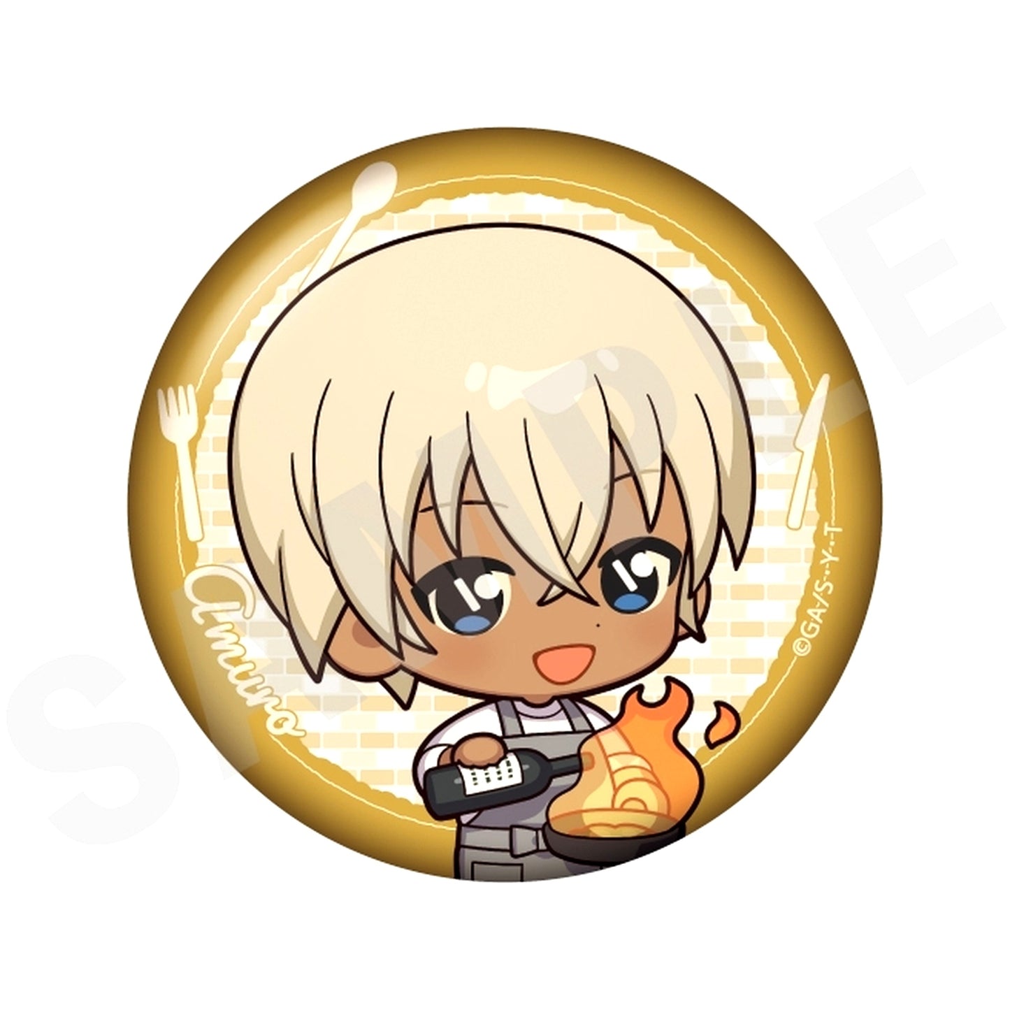 Toru Amuro Detective Conan Trading Button Mini Character Kitchen Ver. [USED]