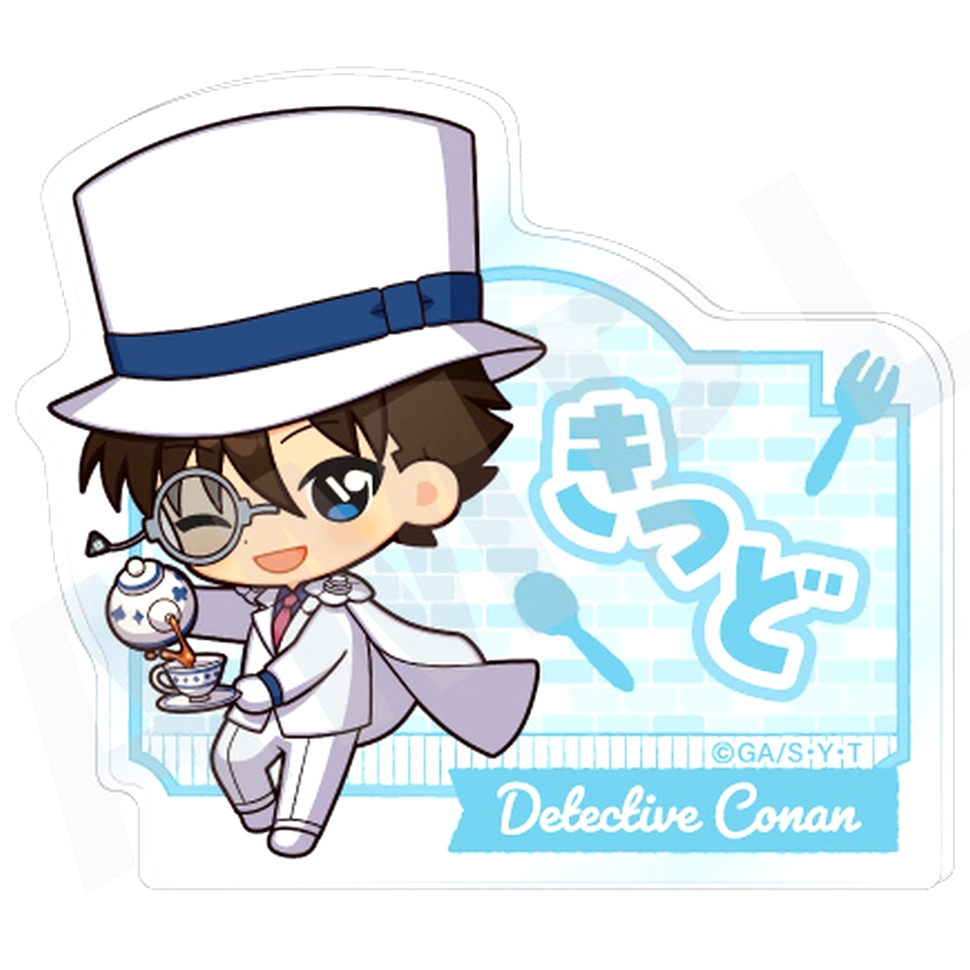 Kaito Kid Detective Conan Trading Name Button Mini Character Kitchen Ver. [USED]
