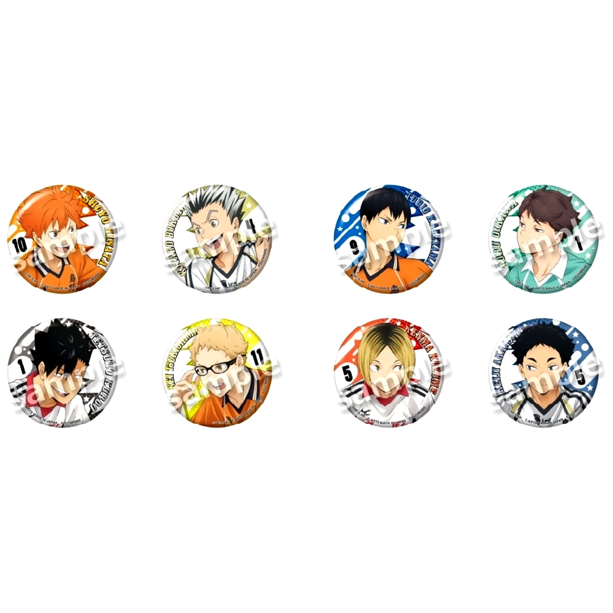 Set of 8 Haikyu!! VS Rivals Color Palette Button [USED]