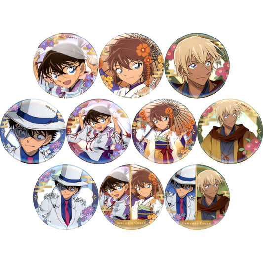 Set of 10 Detective Conan Trading Button Autumn Flower Kimono [USED]