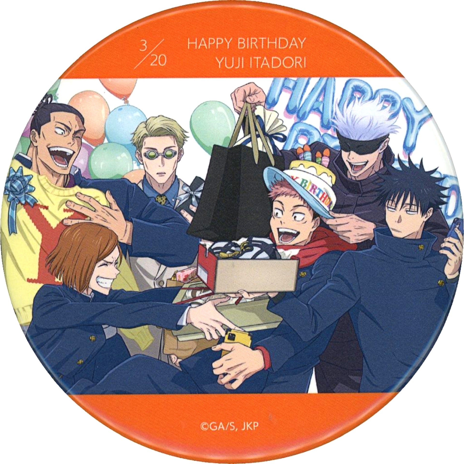 Yuji Itadori A Jujutsu Kaisen Happy Birthday BIG Button [USED]