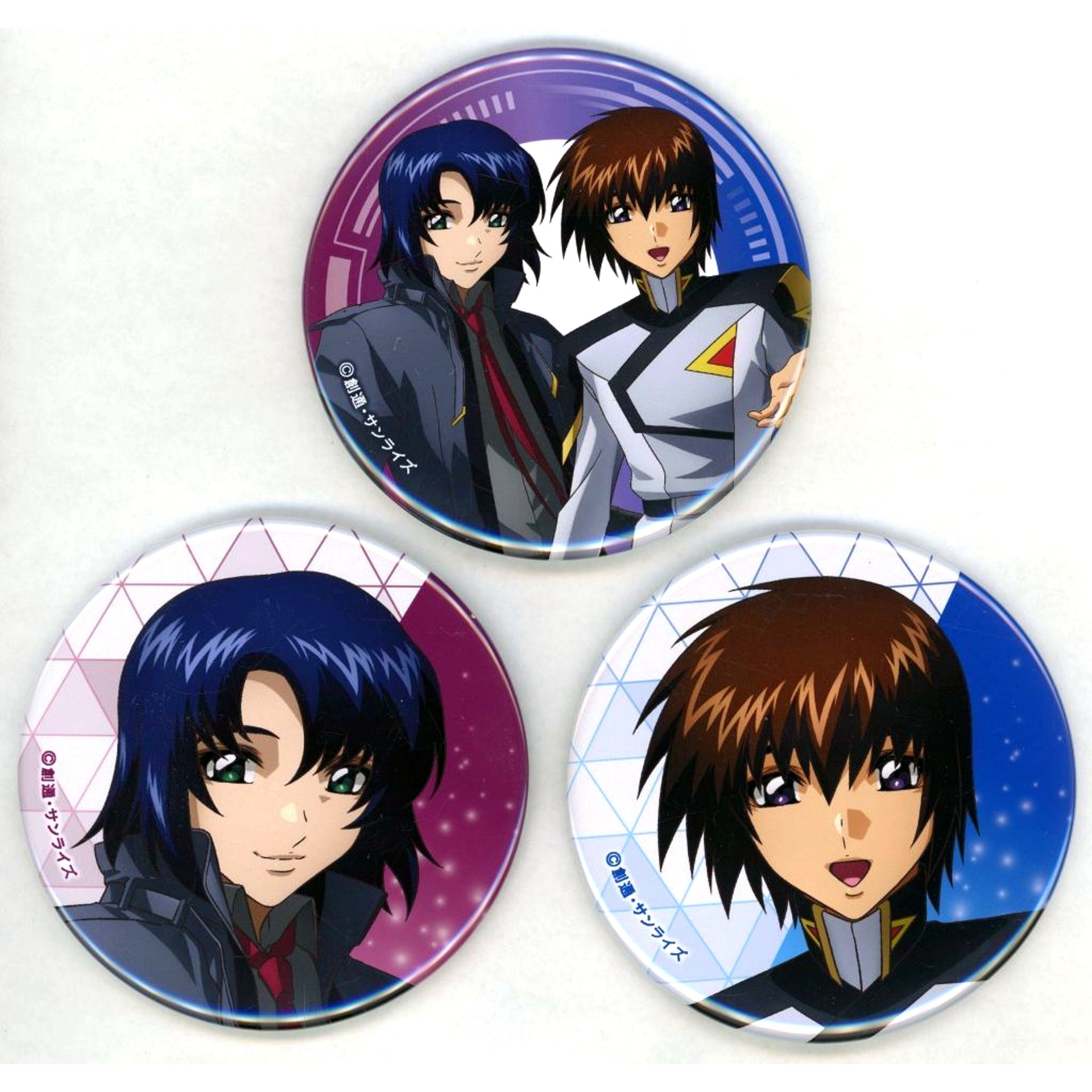 Kira Yamato & Athrun Zala Big Tin Badge Set of 3 Mobile Suit Gundam SEED FREEDOM Seven Net Limited [USED]