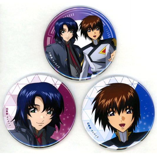 Kira Yamato & Athrun Zala Big Tin Badge Set of 3 Mobile Suit Gundam SEED FREEDOM Seven Net Limited [USED]