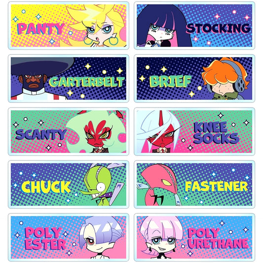 Set of 10 New PANTY & STOCKING with GARTERBELT Trading Acrylic Name Plate [USED]