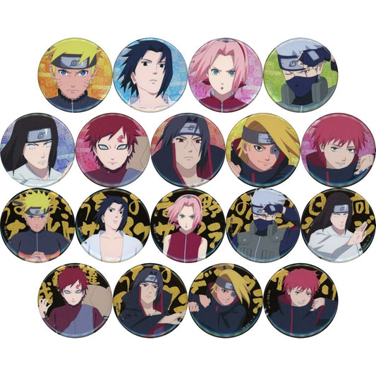 Set of 18 Naruto Shippuden Original Illustration Before Battle Ver. Trading Glitter Button [USED]