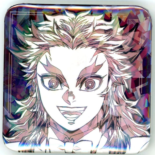 Kyojuro Rengoku Glitter Button Close Up Face Red Background Demon Slayer: Kimetsu no Yaiba x ufotable MOCKTAIL BAR GINZA COLLECTION LOTTO Vol. 2 [USED]