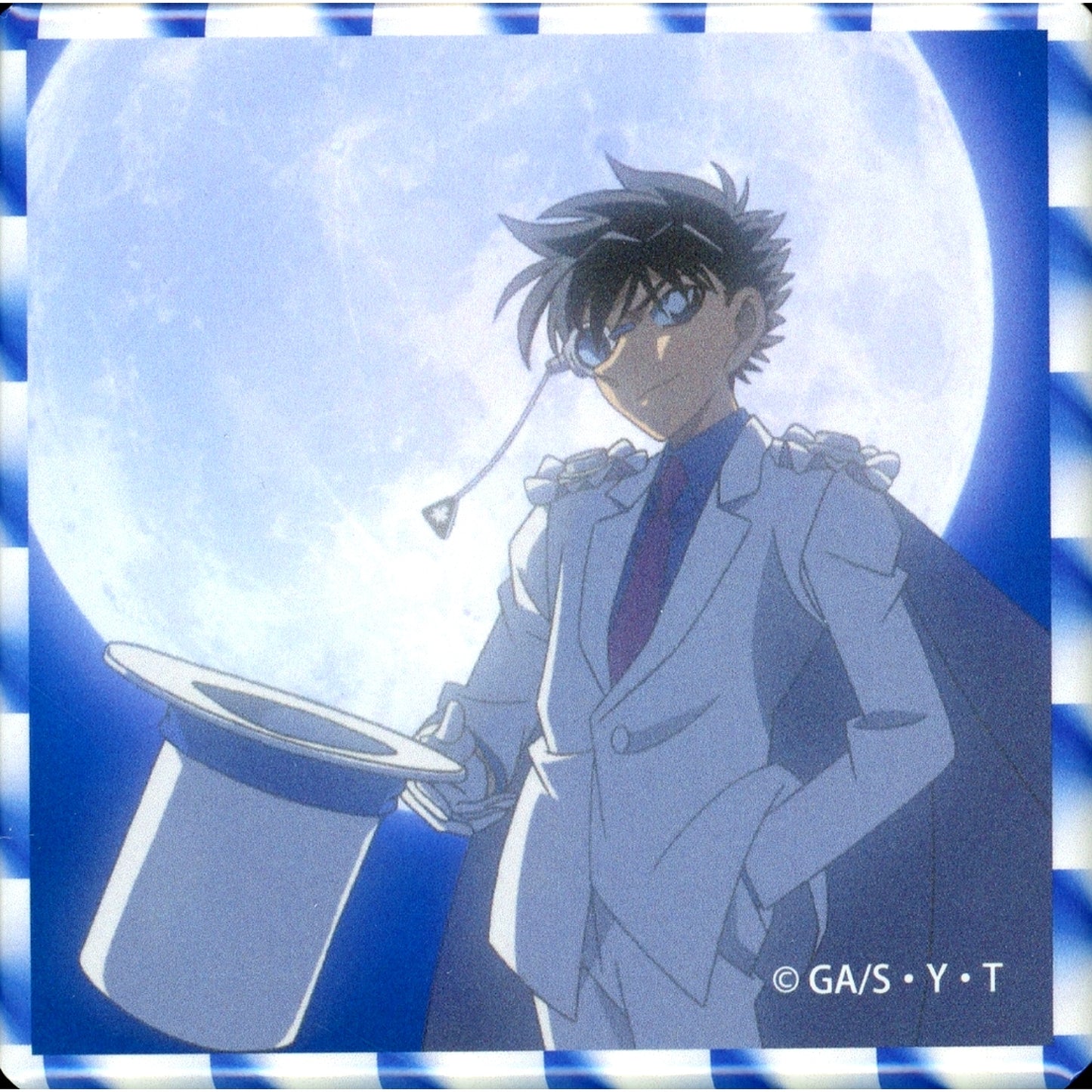 Kaitou Kid Moon Detective Conan Trading Memorial Button TV Anime OP and ED Ver. Vol.1 [USED]