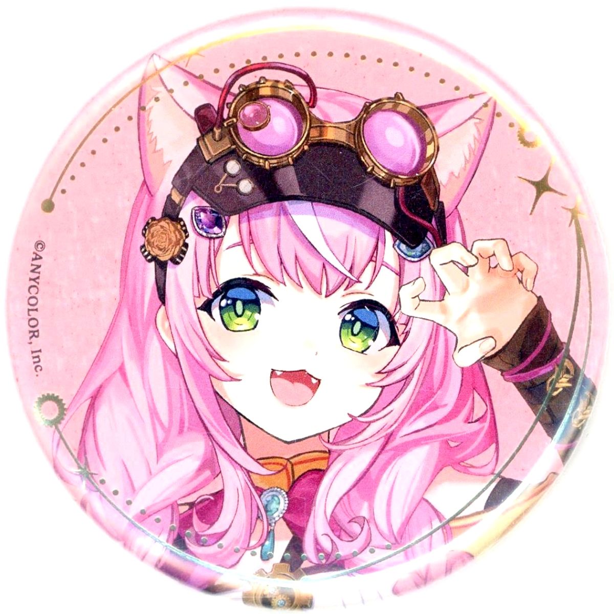 Yang Nari Virtual YouTuber Nijisanji Foil Stamped Button NIJISANJI & NIJISANJI EN Crystal Clockwork x animatecafe [USED]