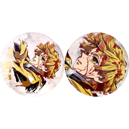 Set of 2 Zenitsu Agatsuma Demon Slayer: Kimetsu no Yaiba - The Movie: Infinity Castle Real WEBSHOP Kuji & WEBSHOP Kuji 57mm Foil Stamped Button Chapter 1 Akaza Sairai Corps Member End Roll Illustration E Prize C107 Goods [USED]