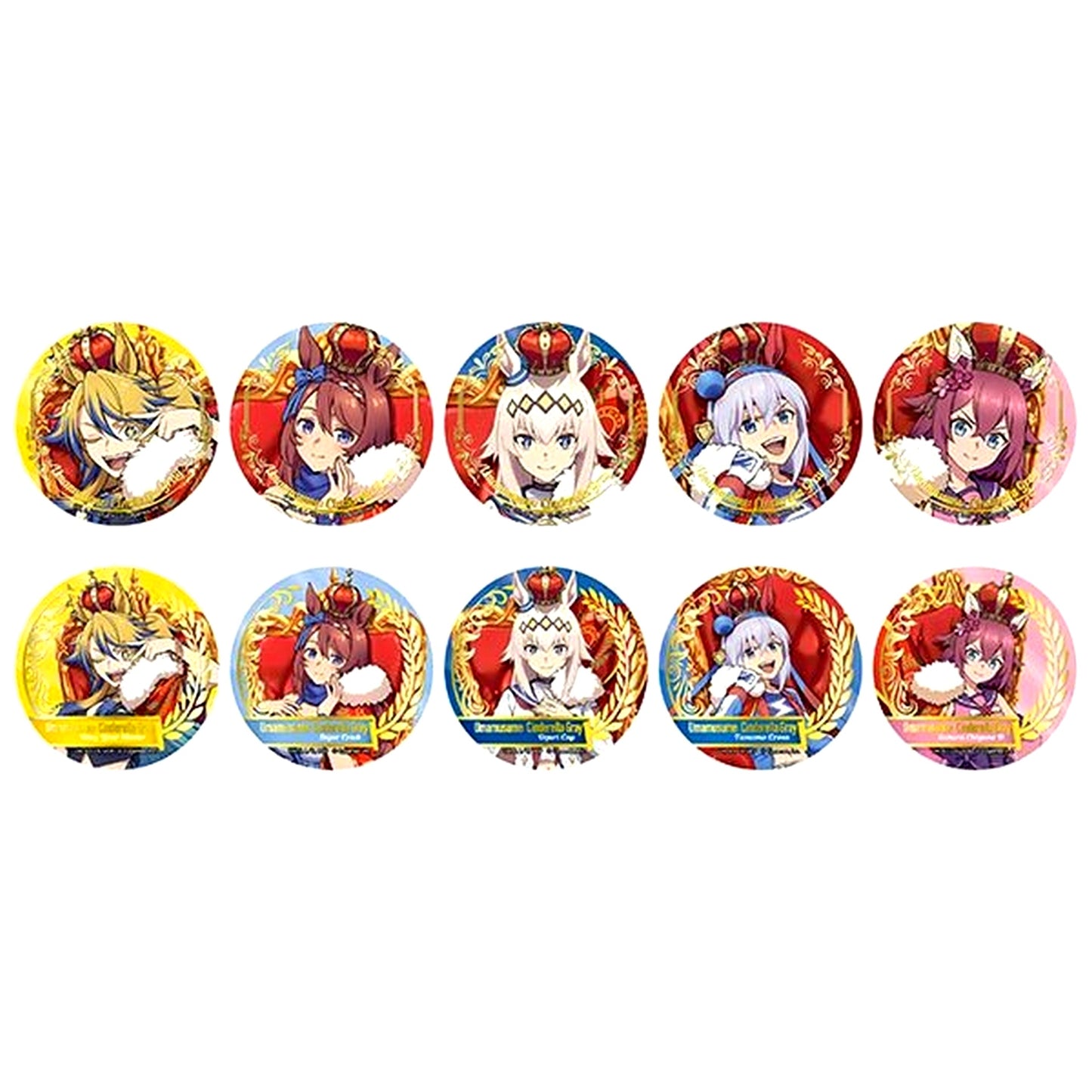 Set of 10 Uma Musume Cinderella Gray CHAMPIONS Foil Button Collection [USED]