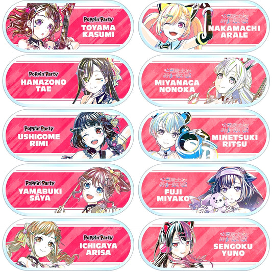 Set of 10 BanG Dream! Girls Band Party! Trading Ani-Art Vol 6 Acrylic Name Plate Ver.A [USED]
